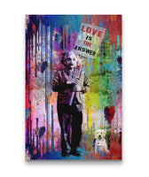 Einstein Holding a Sign